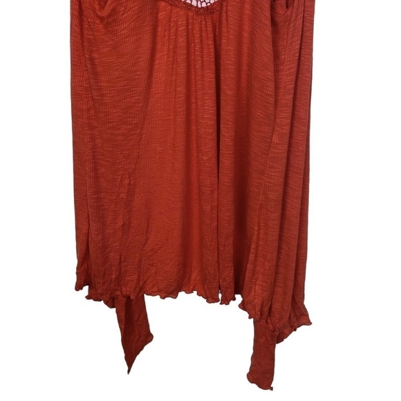 HIP Happening in the Present Orange Lace Knit Sleeveless Vest Cardigan M - Picture 6 of 11